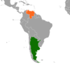 Location map for Argentina and Venezuela.