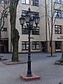 Artistic streetlamp at Roman Catholic Parish of Holy Virgin Maria Queen of Poland in Gdynia