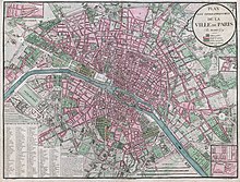 1828 (Maire, Plan lavé topographiquement de la ville de Paris)