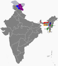 Map of autonomous divisions of India