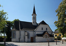 Spitalskirche (Enzesfeld, Schloßstraße), erbaut 1396 [Anm. 5], seit 1942 evangelisch