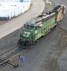 Locomotive in Spokane's classification yard