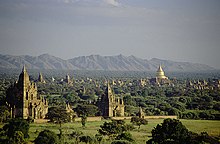 Pagodas and kyaungs in present-day Bagan, the capital of the Pagan Kingdom Bagan, Burma.jpg