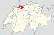 Položaj kantona Basel-Landschaft na karti Švicarske