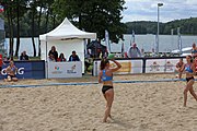 Deutsch: Beachhandball Europameisterschaften 2019 (Beach handball Euro); Tag 3: 4. Juli 2019 – Frauen, Platzierungsrunde Gruppe III, Schweiz-Nordmazedonien 2:0 (21:6, 23:20) English: Beach handball Euro; Day 3: 4 July 2019 – Women Consolation Round Group III – Switzerland-North Macedonia 2:0 (21:6, 23:20)