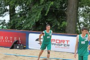 Deutsch: Beachhandball Europameisterschaften 2019 (Beach handball Euro); Tag 2: 3. Juli 2019 – Männer, Vorrunde Gruppe C, Nordmazedonien-Schweiz 0:2 (13:22, 18:19) English: Beach handball Euro; Day 2: 3 July 2019 – Women Preliminary Round Group A – Men Preliminary Round Group C – North Macedonia-Switzerland 0:2 (13:22, 18:19)