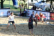 Deutsch: Beachhandball Europameisterschaften 2019 (Beach handball Euro); Tag 4: 5. Juli 2019 – Männer, Viertelfinale, Dänemark-Frankreich 2:0 (19:14, 12:10) English: Beach handball Euro; Day 4: 5 July 2019 – Quarter Final Men – Denmark-France 2:0 (19:14, 12:10)