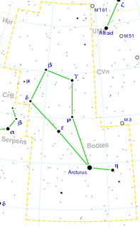 Gamma Boötis star in the constellation Boötes