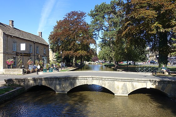 Bridge over the River Windrush in Bourton-on-the-Water, Gloucestershire, England