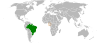 Location map for Brazil and Equatorial Guinea.