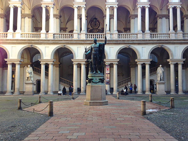 The courtyard, with a bronze copy of Antonio Canova’s statue of Napoleon as Mars the Peacemaker