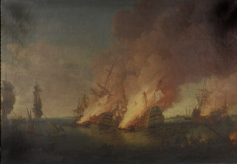 File:British School, 18th century - The Battle of La Hogue, 1692. - RCIN 404853 - Royal Collection.jpg