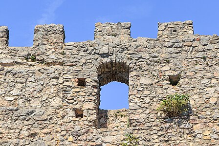 Window in the "High Mantle" (Mantle wall) Eisenberg Castle Eisenberg Germany