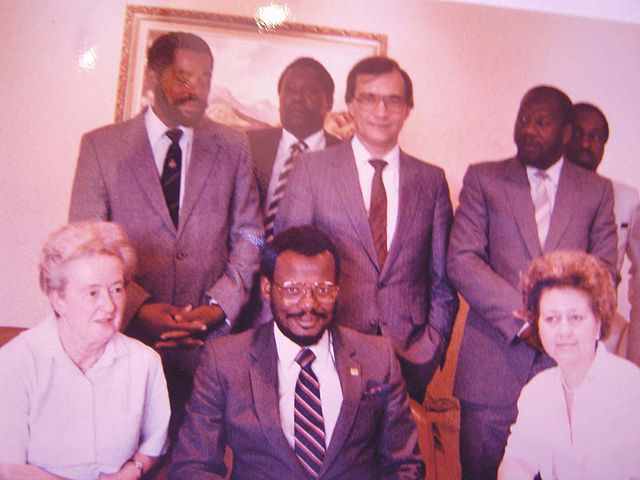 Buthelezi (seated) with members of the European Parliament