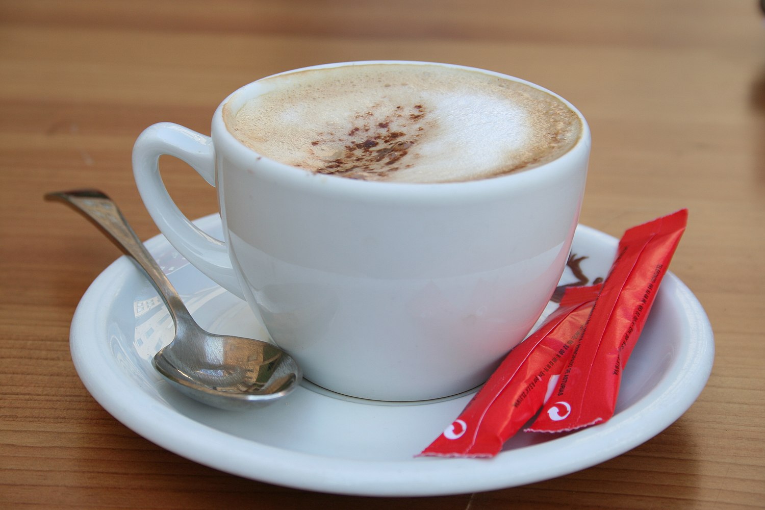 Vaso de café con leche. Glass of coffee with milk Stock Photo