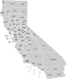 An enlargeable map of the 58 counties of the state of California California county map (labeled).svg