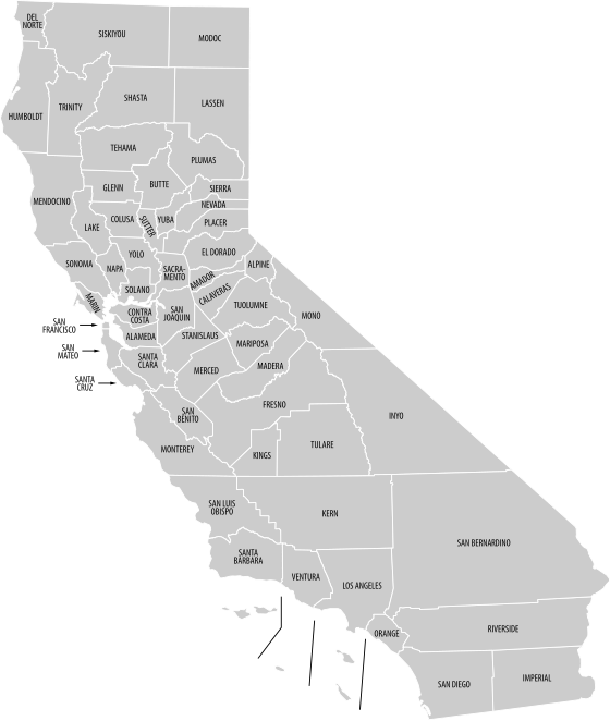 california counties map