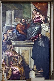 Cappella Giustinian Sacra Famiglia con Santa Caterina e Sant'Antonio Abate (1551) di Veronese.jpg