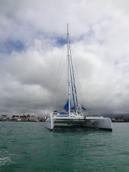 File:Catamaran sail boat in the Galapagos, Puerto Ayora.JPG