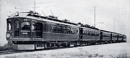A Chicago, Lake Shore & South Bend limited train near the Indiana Dunes in the 1920s