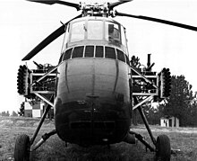 Choctow gunship armed with XM3 armament system, 1962 Choctaw helicopter gunship.jpg