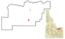 Location in Clark County and the state of آیداهو ایالتی