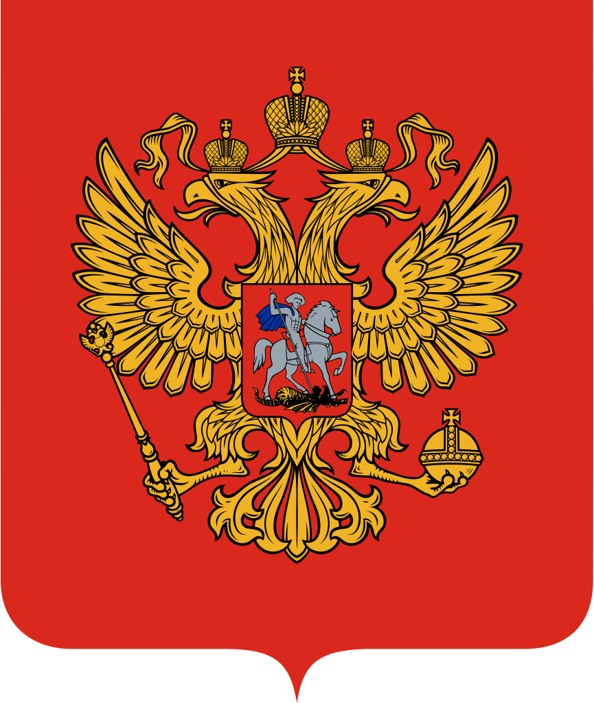 Free Russia flag+Gold Russian State coat of arms by CTGonYT on