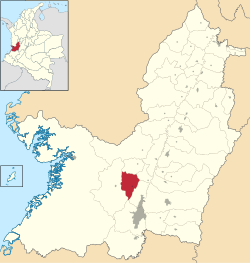 Vị trí của khu tự quản La Cumbre trong tỉnh Valle del Cauca