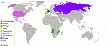 World empires and colonies 1974