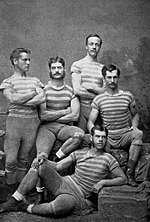 Columbia College, winners of the Visitors' Challenge Cup in 1878 Columbia University Four, Winners of the Visitors' Challenge Cup, Henley Royal Regatta 1878.jpg