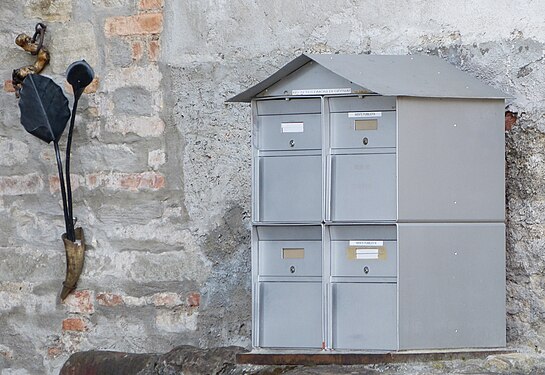 Mailboxes in Ticino, Switzerland at an old vineyard