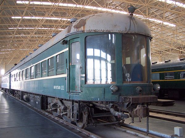 Observation car formerly used on the Tairiku Express, now preserved at the Beijing Railway Museum.