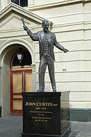 John Curtin statue at Fremantle Town Hall.