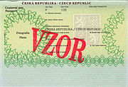 Datová strana cestovního pasu vzor 1993