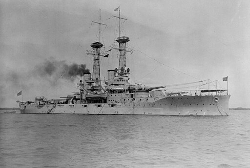 Delaware (BB28). Starboard bow, Guantanamo Bay, 01-01-1920 - NARA - 512950