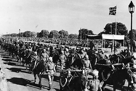 Victory Week Parade in Delhi to celebrate the final defeat of the Axis Powers, March 1946.