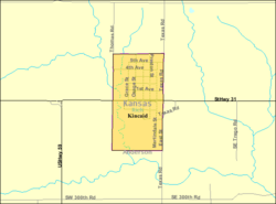 Detailed map of Kincaid, Kansas