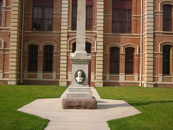 Memorial to Sheriff Hamilton B. Dickson of Wharton County who served during the 1880s and was killed in an ambush in the line of duty.
