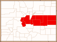 Mapa da Diocese de Colorado Springs
