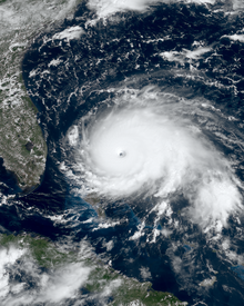 Hurricane Dorian at peak intensity over the Abaco Islands on September 1 Dorian 2019-09-01 1601Z.png