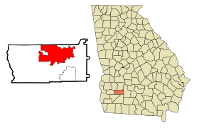 Dougherty County Georgia Incorporated and Unincorporated areas Albany Highlighted.svg