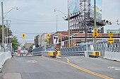 Temporary north bridges Dufferin St temporary bridge over Lakeshore railway line.JPG