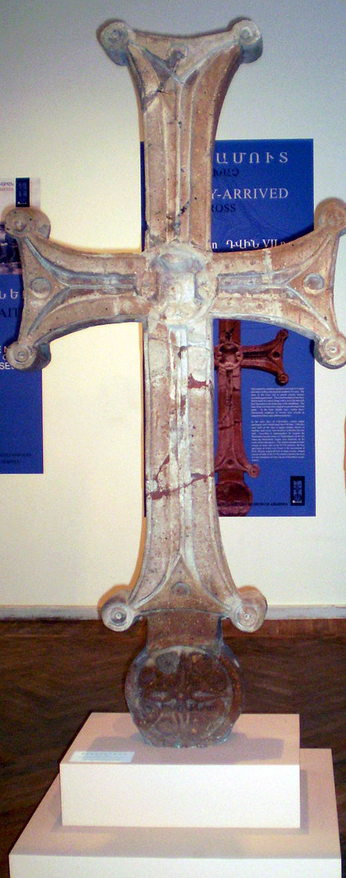 A 2-meter long cross excavated from the site of Dvin