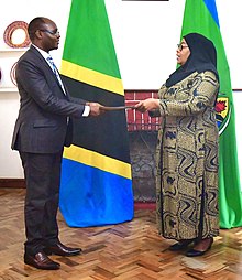 EREA Executive Secretary- Geoffrey Aori Mabea receives land Title deed from President Samia Suluhu Hassan to build Centre of Excellence EREA Executive Secretary recieves land Title deed from President H.E. Samia Suluhu to build Centre of Excellence.jpg