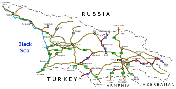 National roads of Georgia E Road in GEO.svg