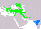 Aire de répartition du Bruant mélanocéphale