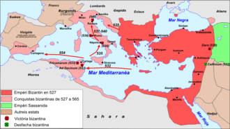 Justinian's conquests Emperi Bizantin - Reine de Justinian.png