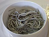 Bowl of cooked elvers