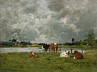 Cows in a field under a stormy sky, 1877