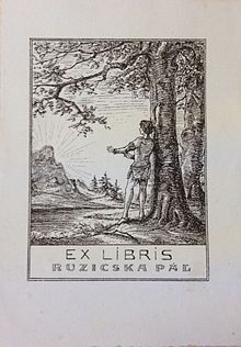 Pál Ruzicska bookplate